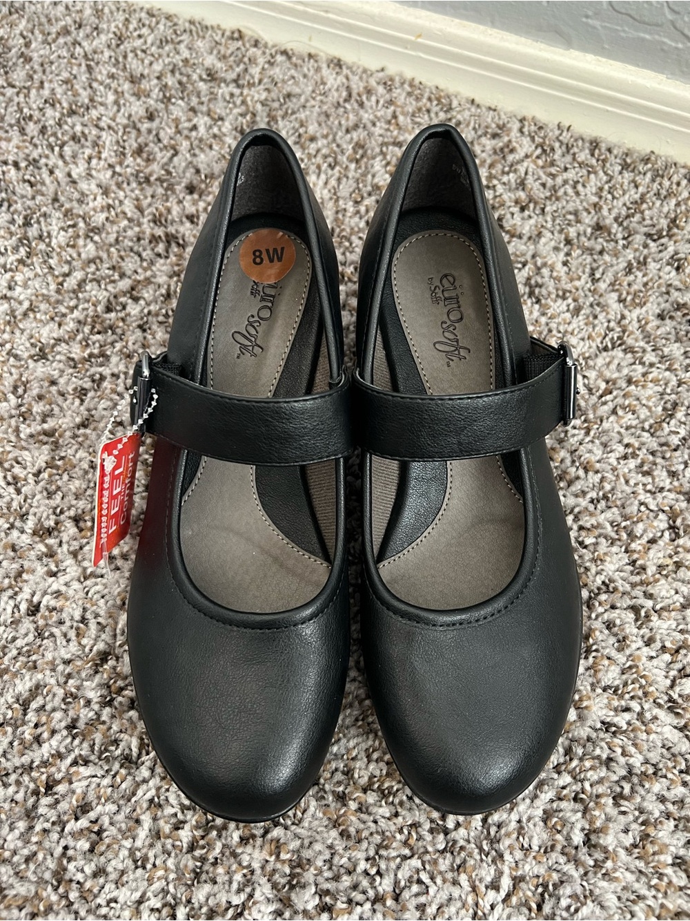 Women’s Black Mary Jane Comfort Heels - Picture 5 of 5
